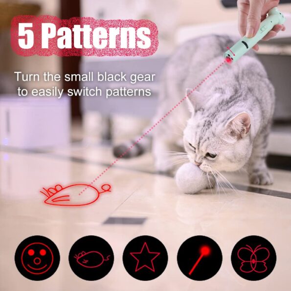 Laser Pointer Interative Cat Toy for Cats to Chase, Rechargeable Red Laser Light Pointer Exercises Training Tool for Kittens Cats Dogs - Image 5